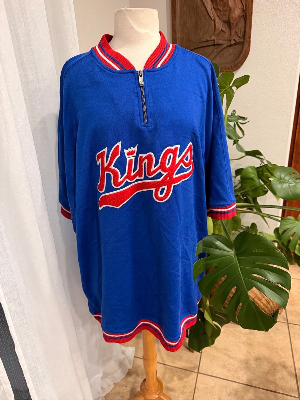 Reebok Hardwood Classics Kansas City Kings 1/4 Zip Shirt 2XL NBA